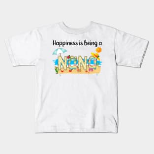 Happiness Is Being A Nana Summer Beach Happy Mother's Kids T-Shirt